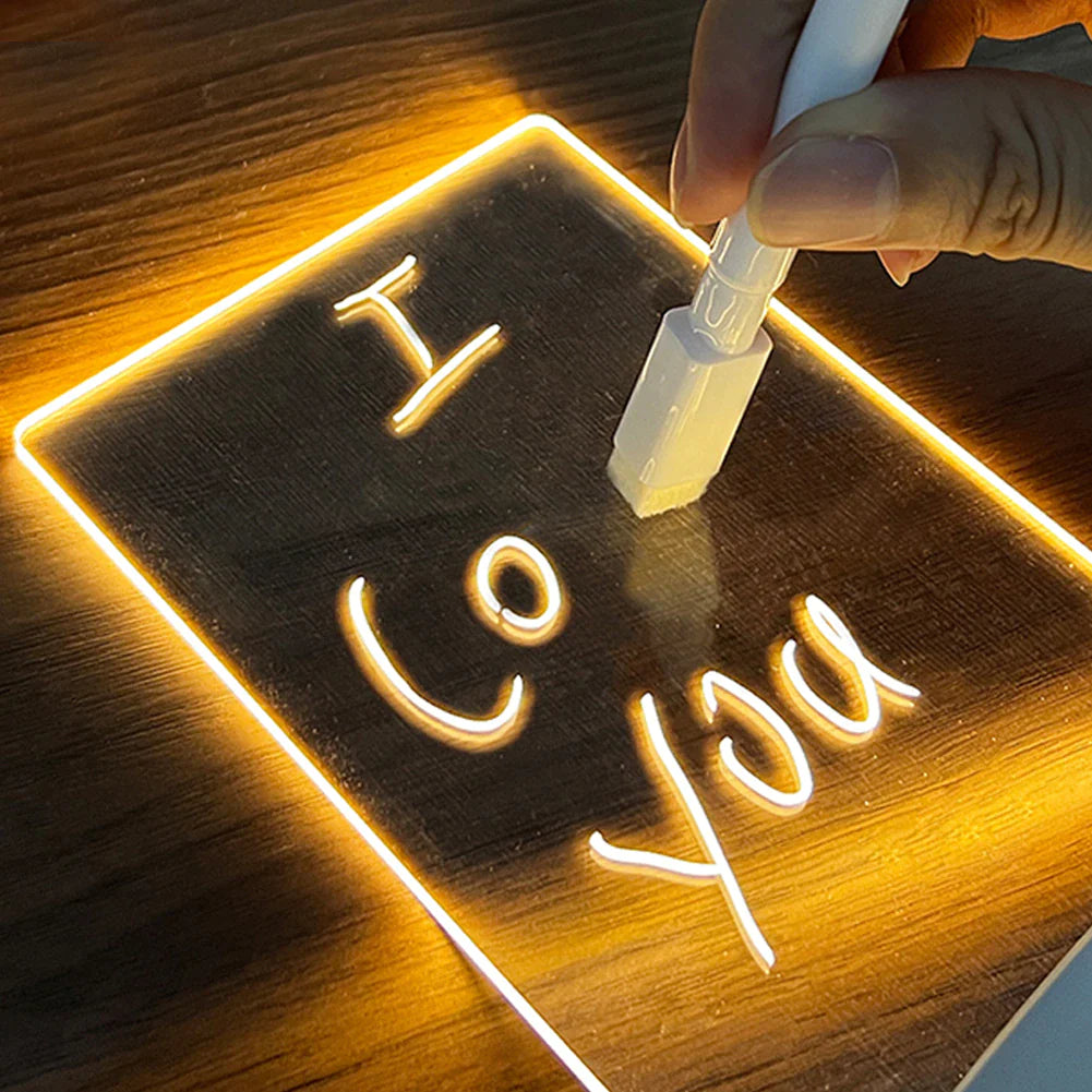 Note Board Creative Led Night Light USB Message Board Holiday Light with Pen Gift for Children Girlfriend Decoration Night Lamp