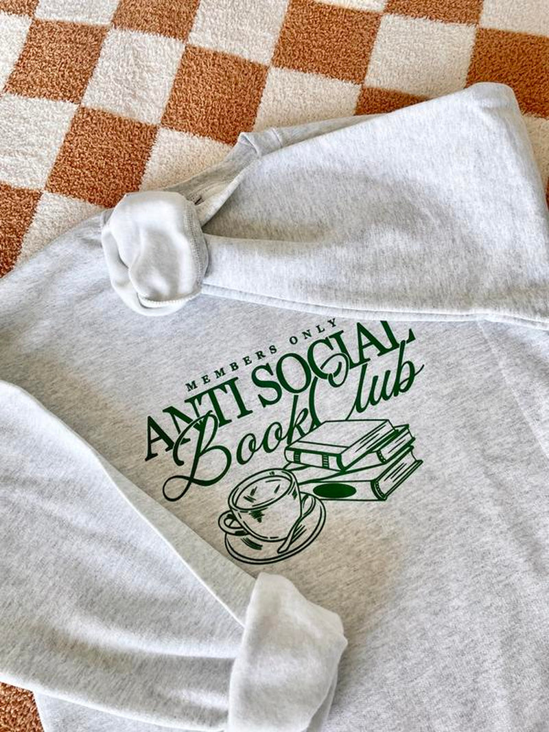 Unisex- anti Social Book Club Crewneck | Bookish | Booktok | Book Club Gifts