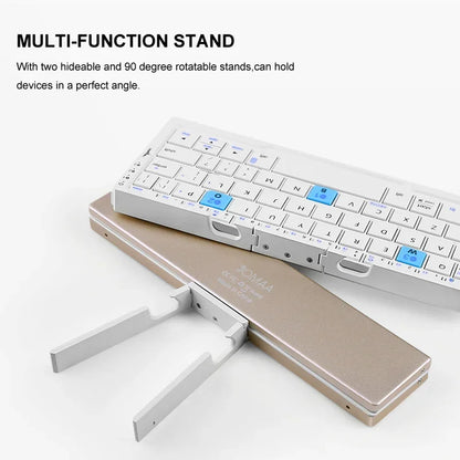 BOW Mini Foldable Bluetooth Keyboard Rechargeable with Stand for Phone