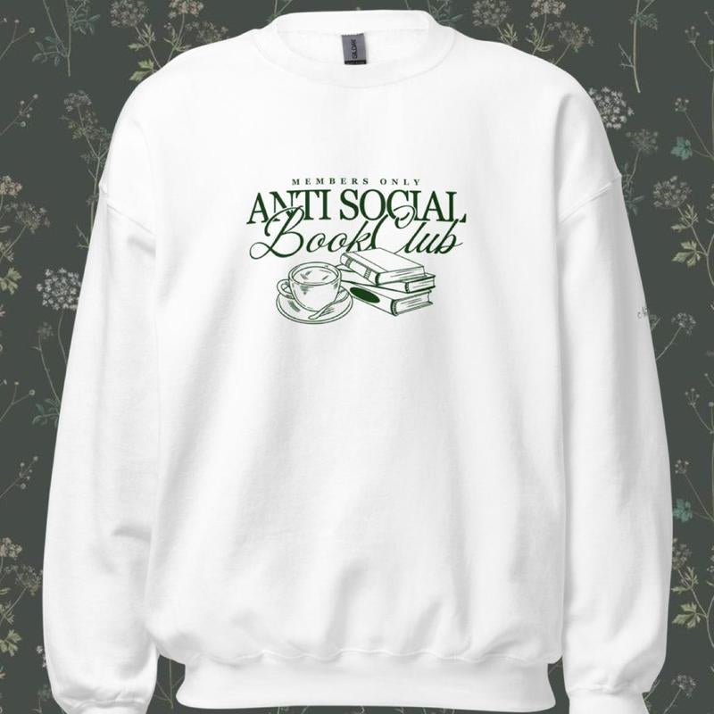 Unisex- anti Social Book Club Crewneck | Bookish | Booktok | Book Club Gifts