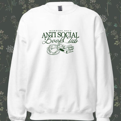 Unisex- anti Social Book Club Crewneck | Bookish | Booktok | Book Club Gifts