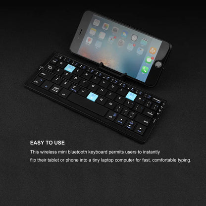 BOW Mini Foldable Bluetooth Keyboard Rechargeable with Stand for Phone