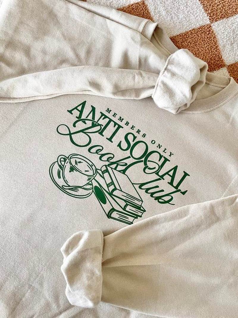 Unisex- anti Social Book Club Crewneck | Bookish | Booktok | Book Club Gifts