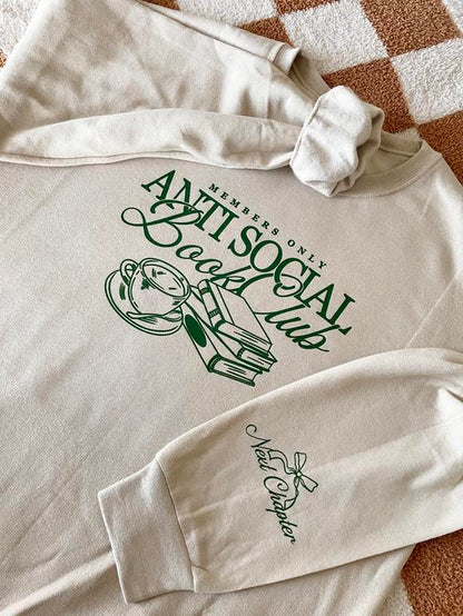 Unisex- anti Social Book Club Crewneck | Bookish | Booktok | Book Club Gifts