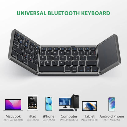 Mini bluetooth Foldable Keyboard with Touchpad for Mac Ios Android Windows PC Tablet