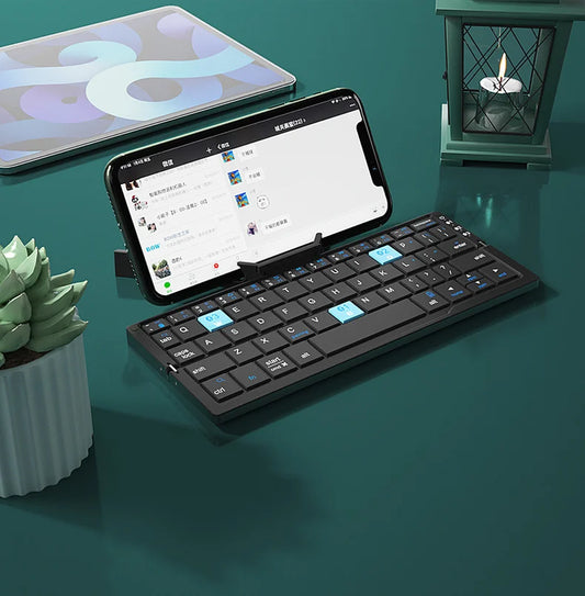 BOW Mini Foldable Bluetooth Keyboard Rechargeable with Stand for Phone